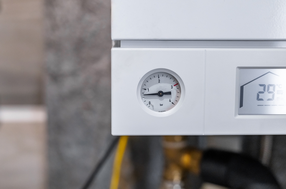Heating,System,And,Hot,Water,Tank,In,Residential,Building.,Steel
